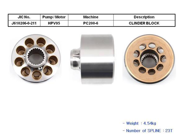 JIC HPV95 Cylinder Block With Valve Plate-RH (Front) - SealKitIndia.com
