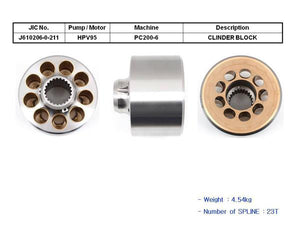 JIC HPV95 Cylinder Block With Valve Plate-RH (Front) - SealKitIndia.com