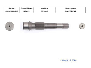 JIC HPV95 Shaft (Rear) - SealKitIndia.com