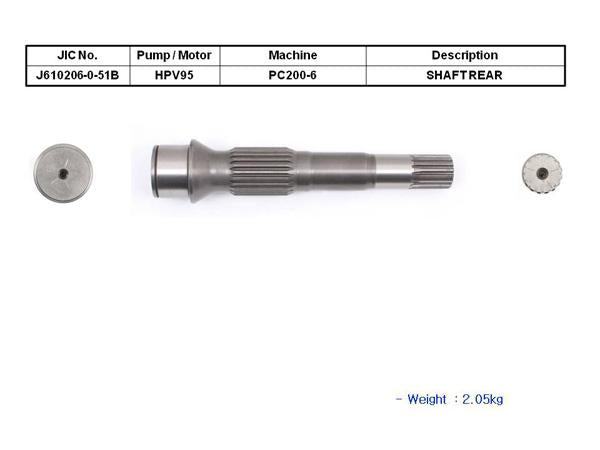 JIC HPV95 Shaft (Rear) - SealKitIndia.com