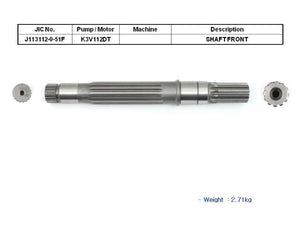 JIC K3V112DT Pump Shaft (Front) - SealKitIndia.com