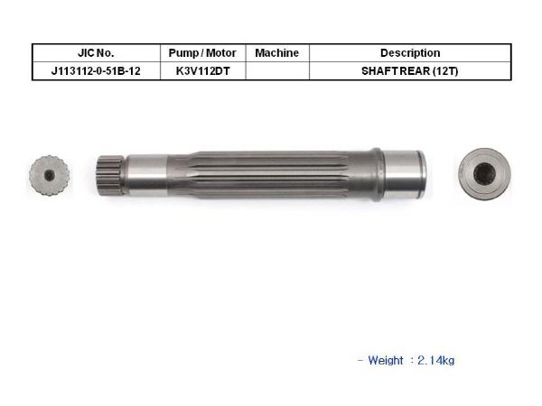 JIC K3V112DT Pump Shaft Rear (Z=12) - SealKitIndia.com