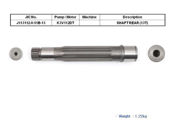 JIC K3V112DT Pump Shaft Rear (Z=13) - SealKitIndia.com