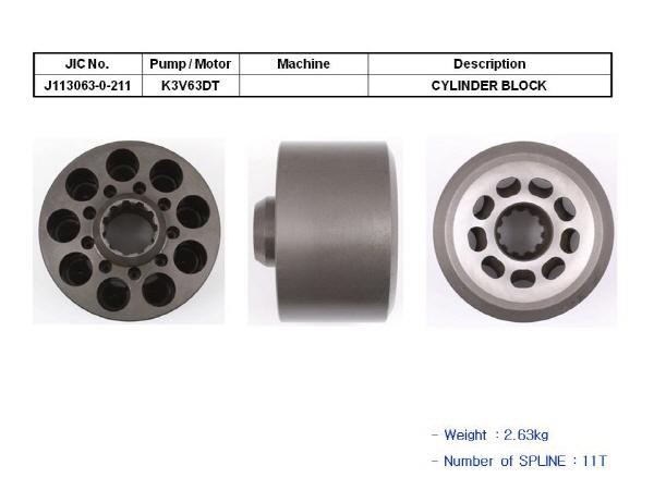 JIC K3V63DT Cylinder Block with Valve Plate - LH - SealKitIndia.com