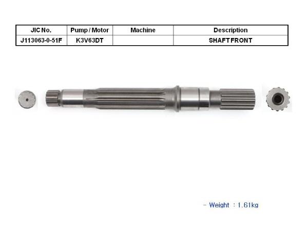JIC K3V63DT Pump Shaft (Front) - SealKitIndia.com