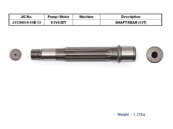JIC K3V63DT Pump Shaft Rear (Z=13) - SealKitIndia.com